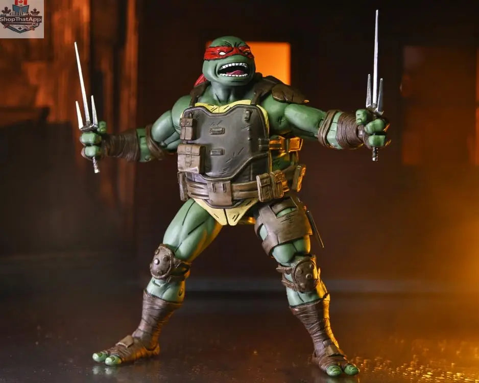 Toy Snowman Teenage Mutant Ninja Turtles Ultimate Raphael action figure from The Last Ronin, detailed collectible toy with iconic character features.