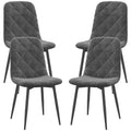 Arbor Upholstered Dining Chairs with Steel Legs-Set of 4-Grey