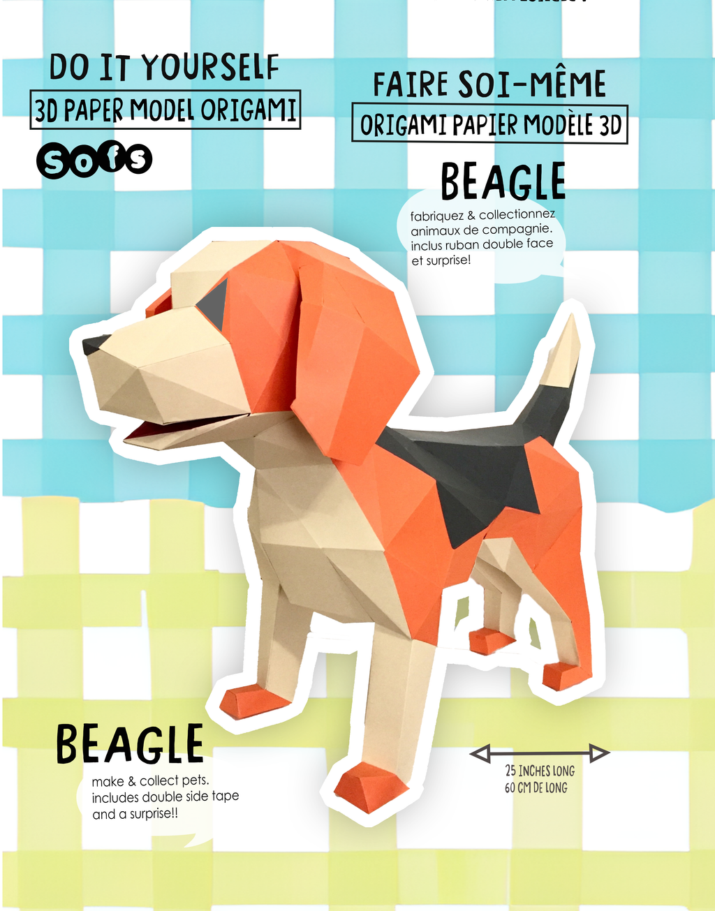 DIY Beagle 3D LUX paper origami model Kit - Www.Shopthatapp.ca