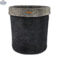 Black Felt Storage Basket - Hand-Felted New Zealand Wool, Two-Tone Black/Grey - Shopthatapp.ca