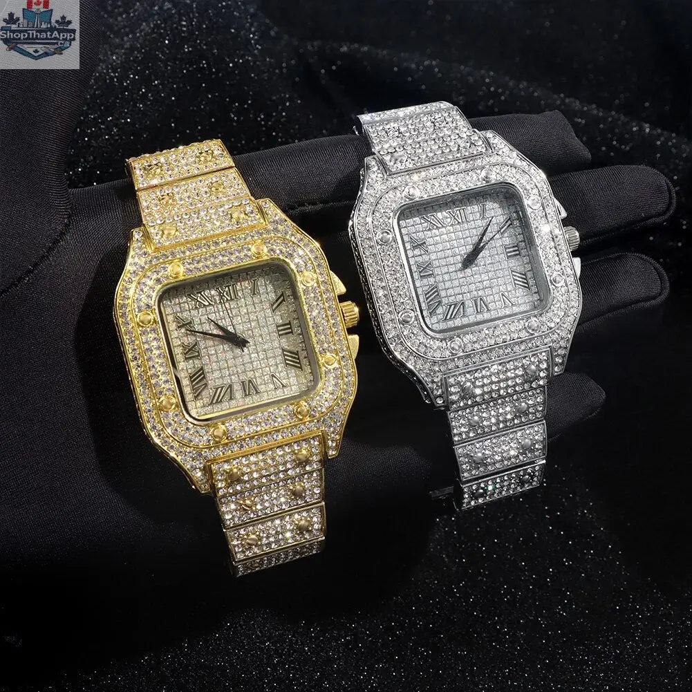 Elevate Your Style with Our Gold Cuban Link Jewelry Set - 14MM Bracelet, Chain & Watch - Shopthatapp.ca