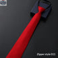 Mens Business Formal Zipper Tie With Blue Stripes - Shopthatapp.ca