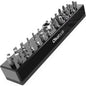 Olsa Tools Canada magnetic hex bit organizer in black with multiple hex bits arranged for easy access and tool management.
