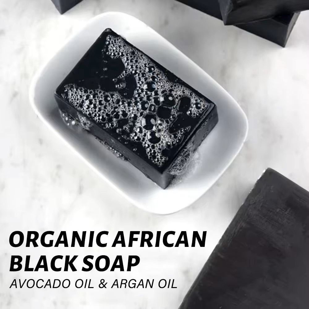 Black Soap with Argan Oil - Organic African Black Soap with Avocat Oil for Radiant Skin - Shopthatapp.ca