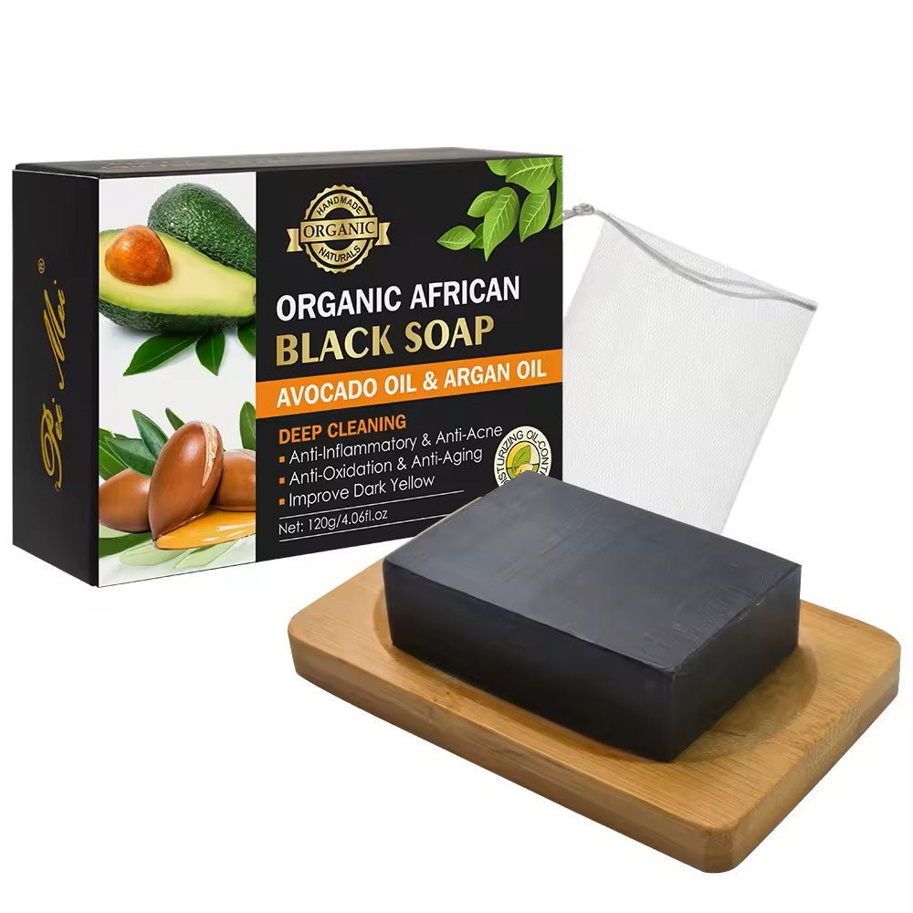 Black Soap with Argan Oil - Organic African Black Soap with Avocat Oil for Radiant Skin - Shopthatapp.ca