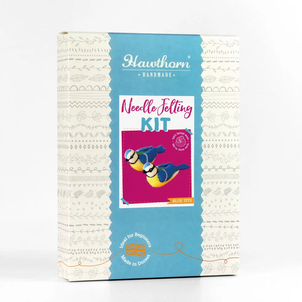 Hawthorn Handmade - Blue Tits Needle Felting Kit - Shopthatapp.ca