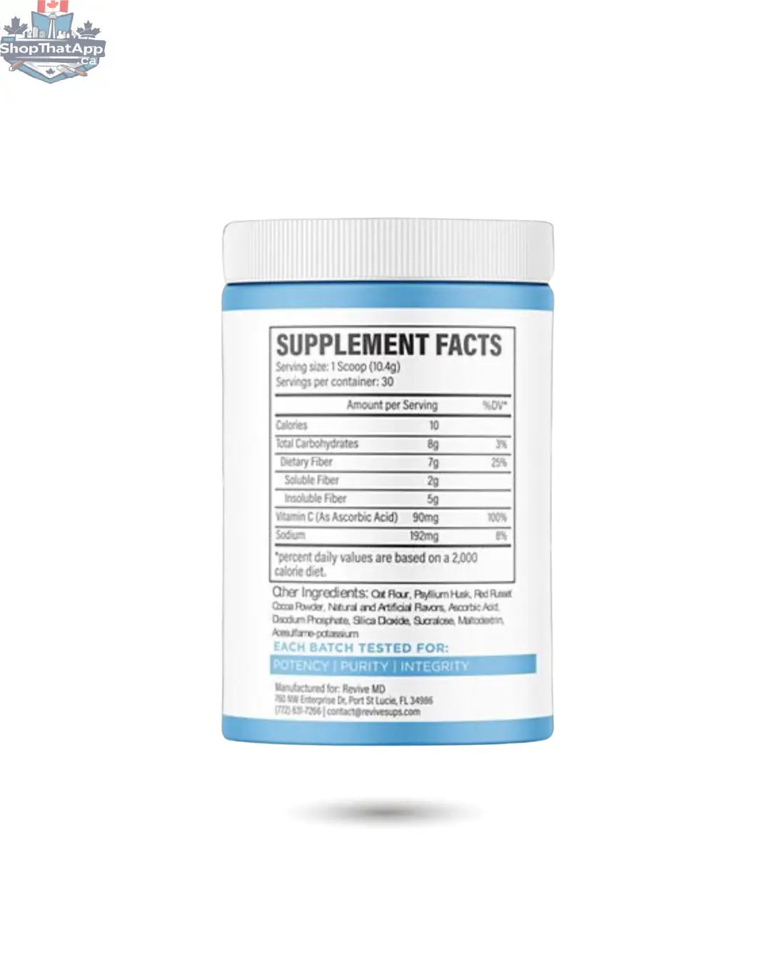 BulkBully Supplements Revive Fiber Chocolate, a nutritious fiber supplement in chocolate flavor for healthy digestion and wellness.