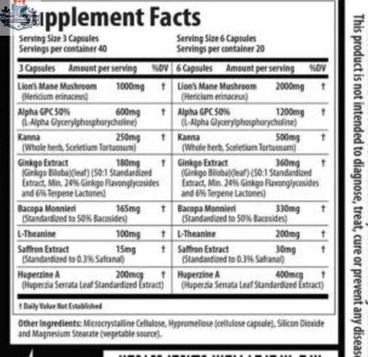 Savageline Labs Neurodrol nootropic supplement by BulkBully Supplements, featuring a bottle with a label and supplement capsules.