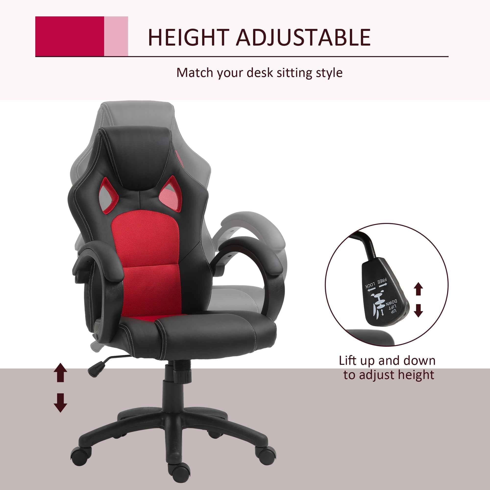 Foster Gaming-Office Chair-Red/Black