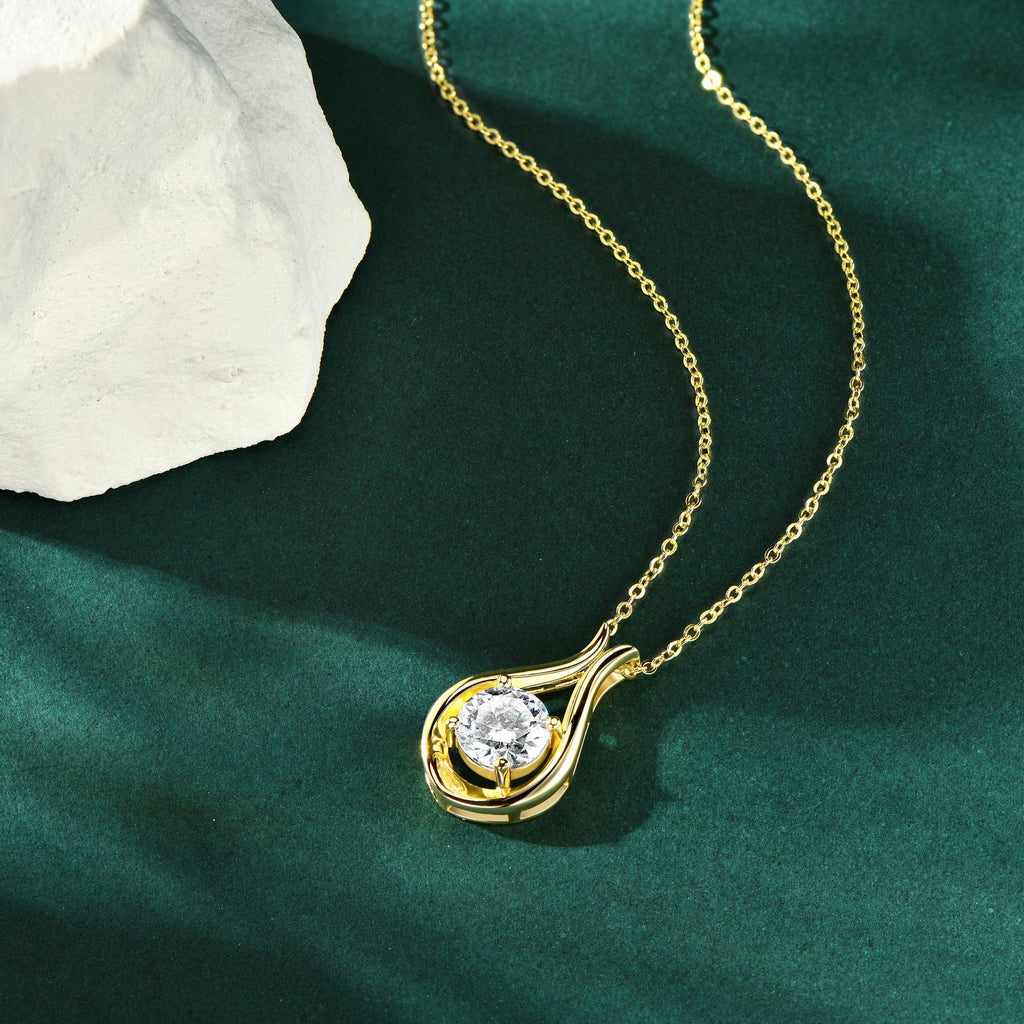 2 Carat Moissanite Necklace in 925 Sterling Silver Pendant - Shopthatapp.ca