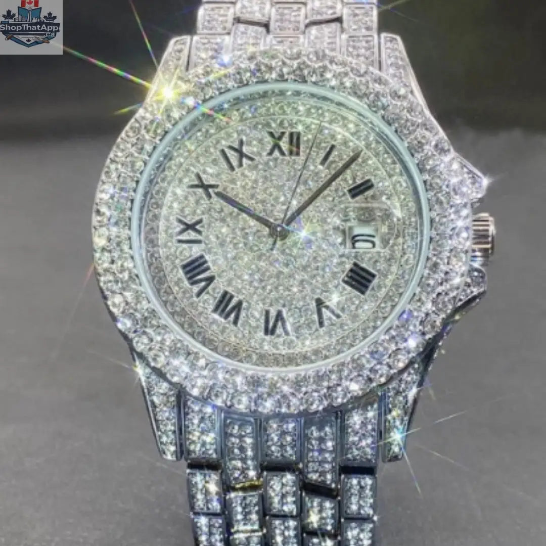 Men's Quartz Watch Full Diamond High End - Shopthatapp.ca