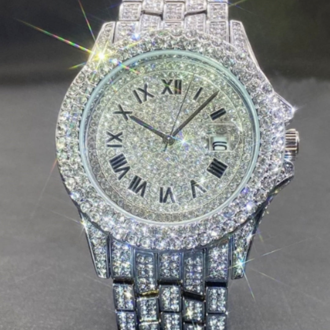 Men's Quartz Watch Full Diamond High End