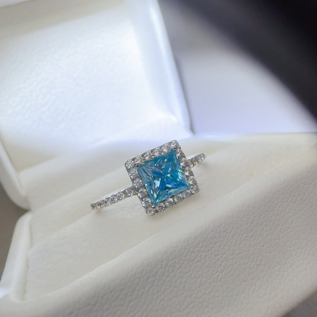 2 Carat Moissanite Ring in 925 Sterling Silver Square Shape - Shopthatapp.ca