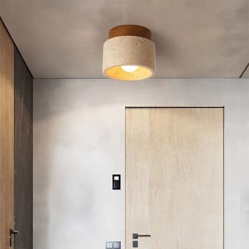 Japanese Style Trendy Yellow Cave Style Ceiling Light For Home Use