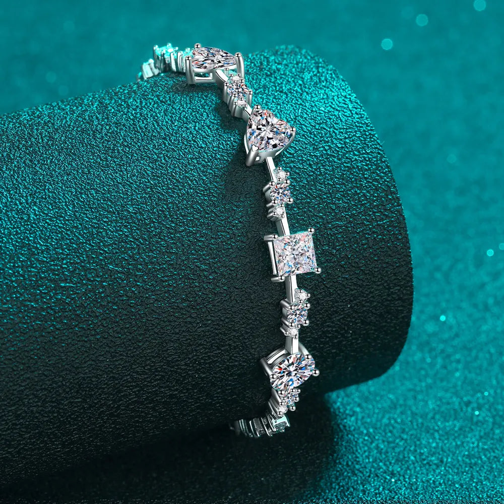 6.2 Carat Moissanite Sterling Silver Bracelet in 925 Silver - Shopthatapp.ca