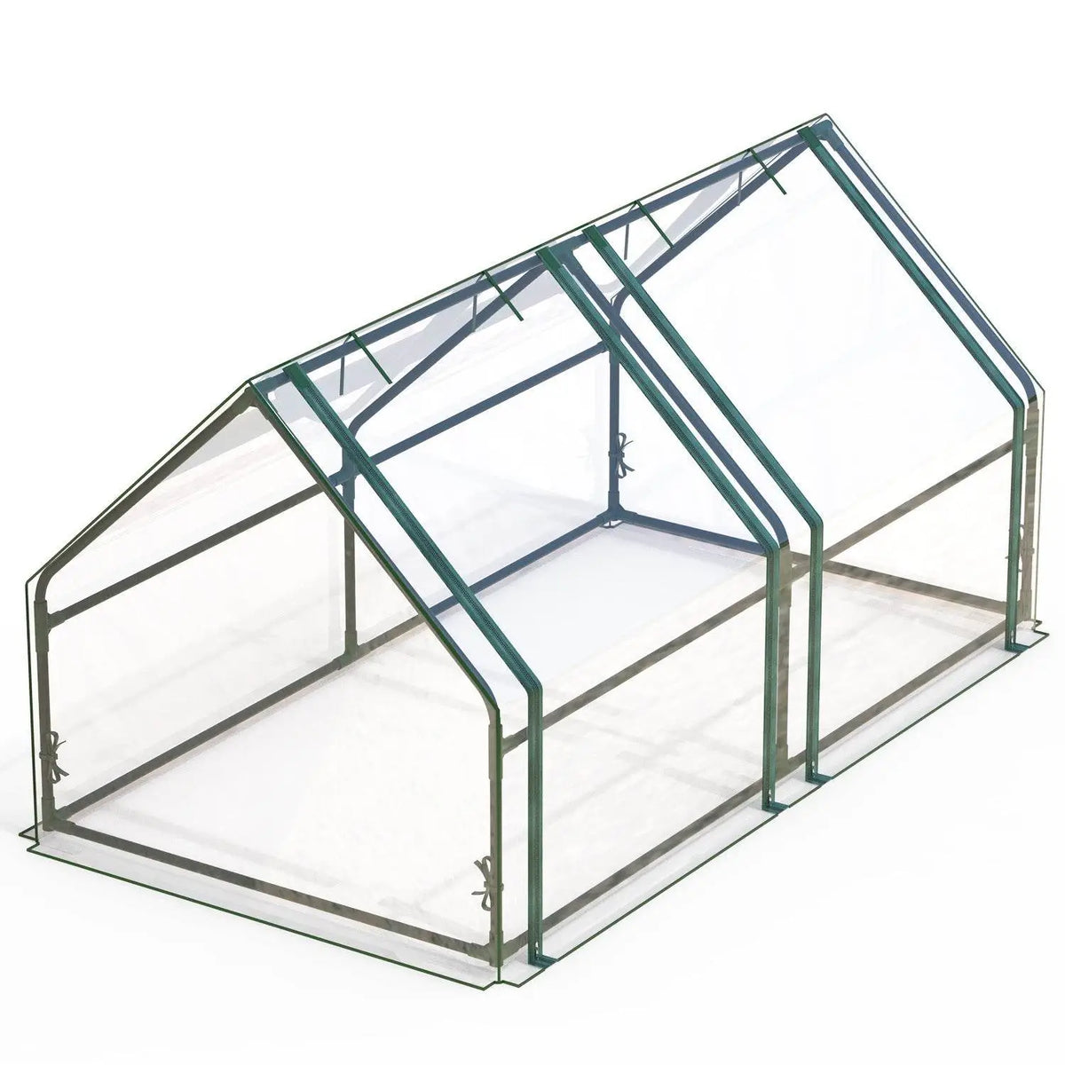 Portable mini greenhouse with roll-up zipper doors, waterproof UV-resistant PVC cover, ideal for indoor or outdoor gardening.