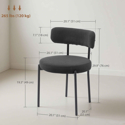 Avery 4 Pieces Modern Dining Chairs with Corduroy Upholstery-Black