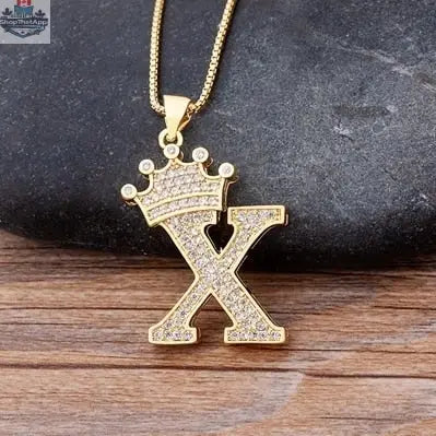 Letter Pendant with Chain - Gold - Shopthatapp.ca