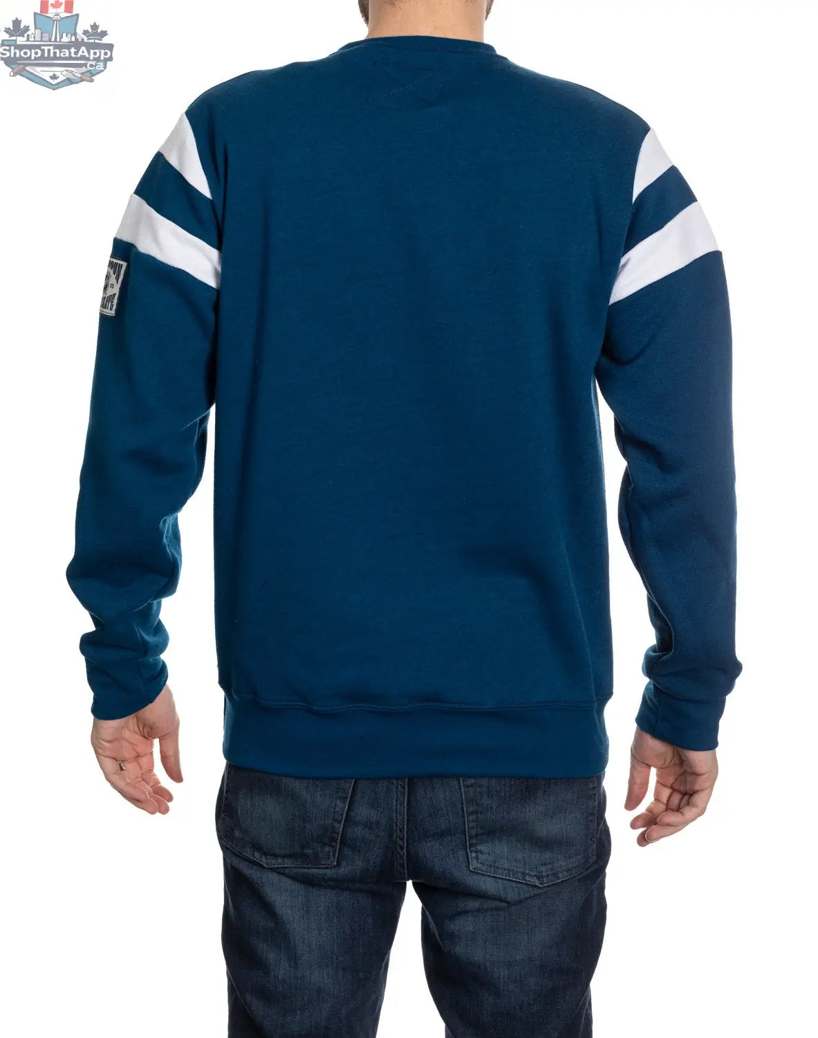 Calhoun Surf N' Skate Tampa Bay Lightning retro varsity crewneck sweatshirt with team logo on the back.