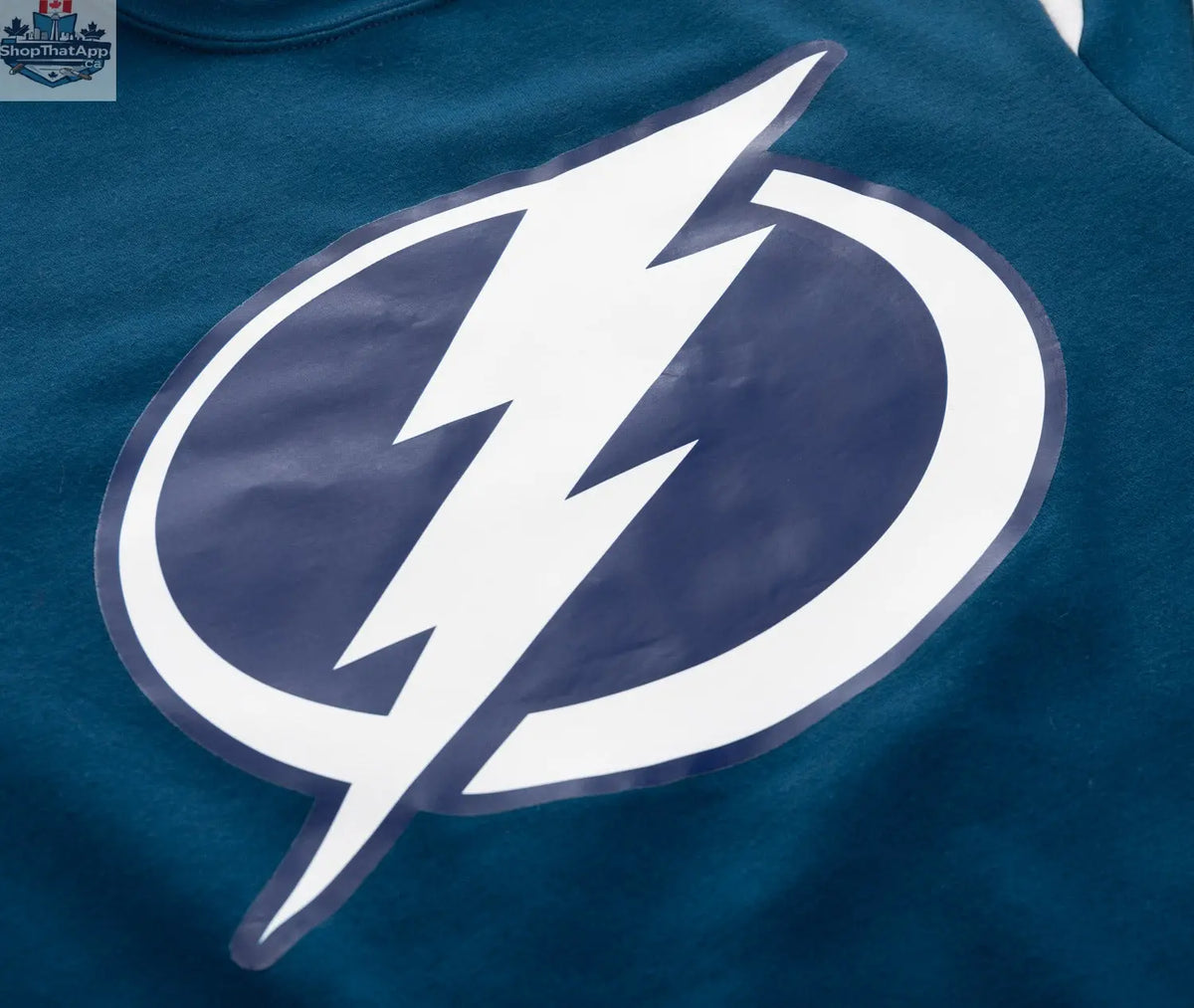 Calhoun Surf N' Skate Tampa Bay Lightning retro varsity crewneck sweatshirt with team logo and classic striped detailing.