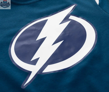 Calhoun Surf N' Skate Tampa Bay Lightning retro varsity crewneck sweatshirt with team logo and classic striped detailing.