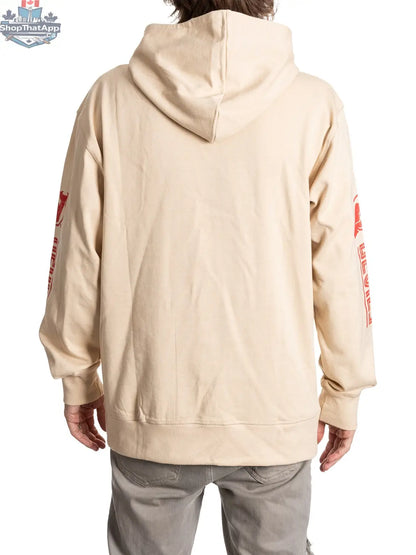 New Jersey Devils hoodie by Calhoun Surf N' Skate, featuring team logo and game day design on oatmeal-colored fabric.