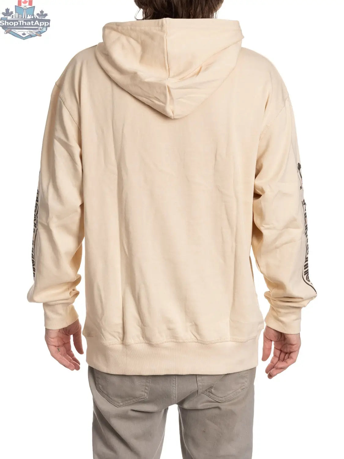 Calhoun Surf N' Skate Pittsburgh Penguins hoodie in oatmeal color, showing the back design for ultimate fan vibes.