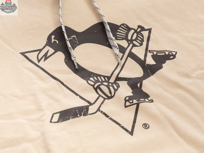 Calhoun Surf N' Skate Pittsburgh Penguins hoodie in oatmeal color with team logo and detailed stitching, perfect for ultimate fan vibes.