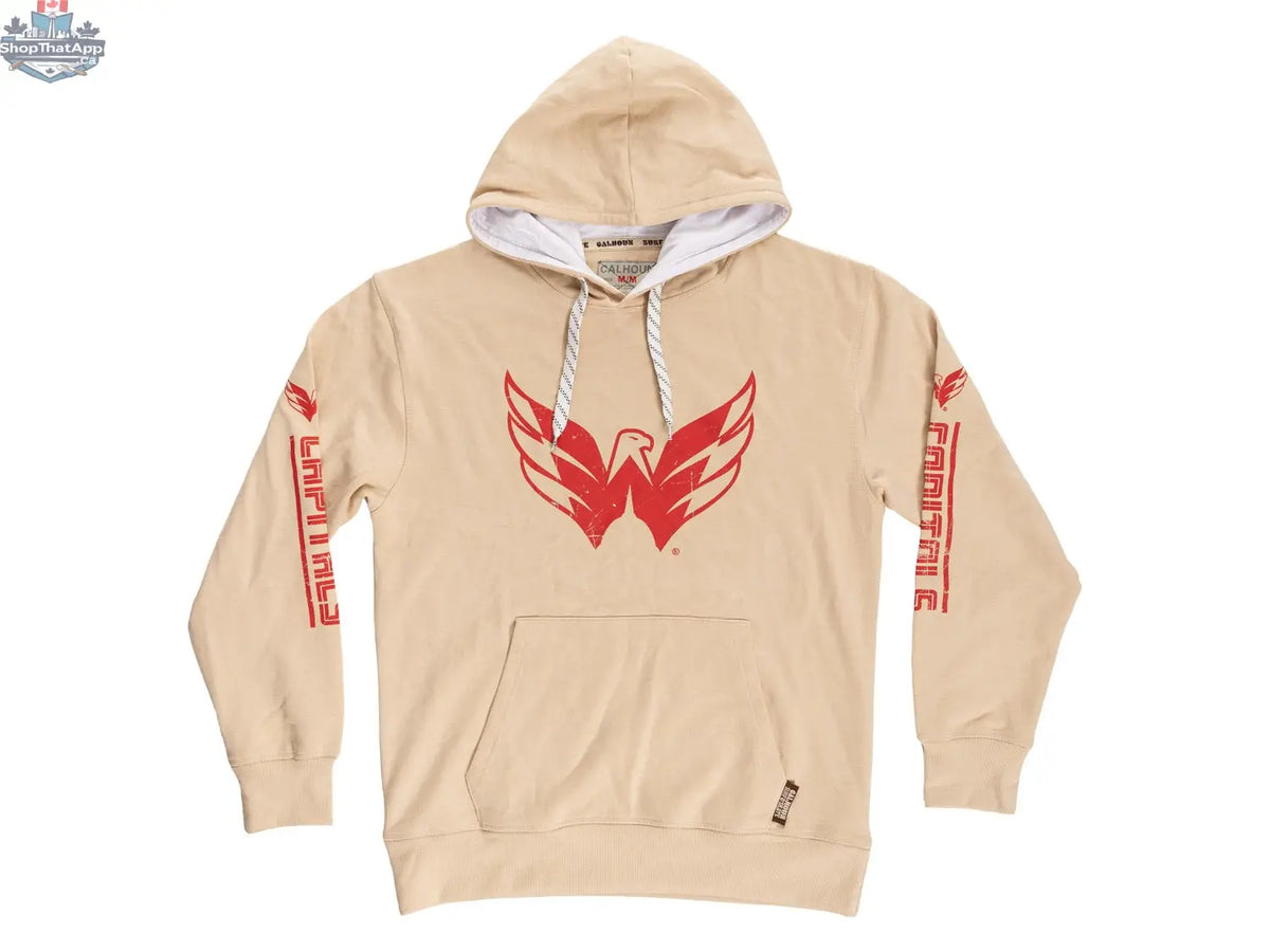 Oatmeal Washington Capitals hoodie by Calhoun Surf N' Skate showing team logo and stylish casual fit on a flat image.