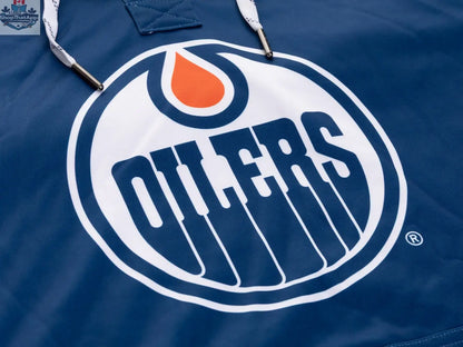 Calhoun Surf N' Skate Edmonton Oilers hoodie with lace design, showcasing team logo and stylish details for fans.