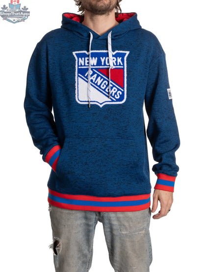 New York Rangers hoodie in Muskoka Navy by Calhoun Surf N' Skate, featuring team logo and cozy fabric design.