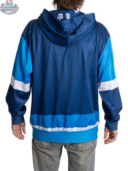 Toronto Maple Leafs hoodie by Calhoun Surf N' Skate featuring team logo and sublimation back design, casual NHL fan apparel.