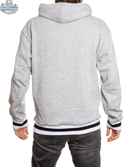 Boston Bruins Chenille woven logo hoodie by Calhoun Surf N' Skate, featuring a cozy black hoodie with Boston Bruins team emblem.