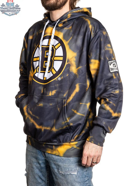 Boston Bruins sublimation hoodie by Calhoun Surf N' Skate, featuring team logo and stylish design on a comfortable hoodie.