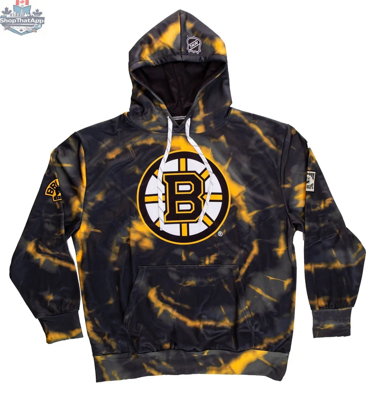 Boston Bruins sublimation hoodie by Calhoun Surf N' Skate, featuring a stylish design on a comfortable hoodie.
