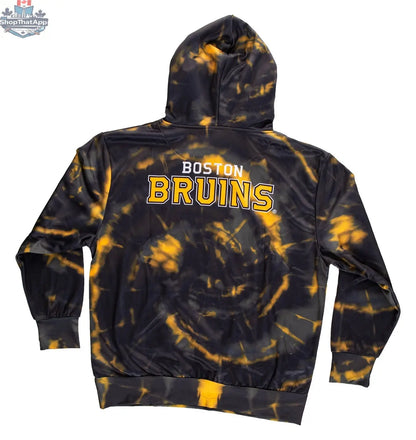 Boston Bruins sublimation hoodie by Calhoun Surf N' Skate, featuring vibrant team logo and stylish design on front.