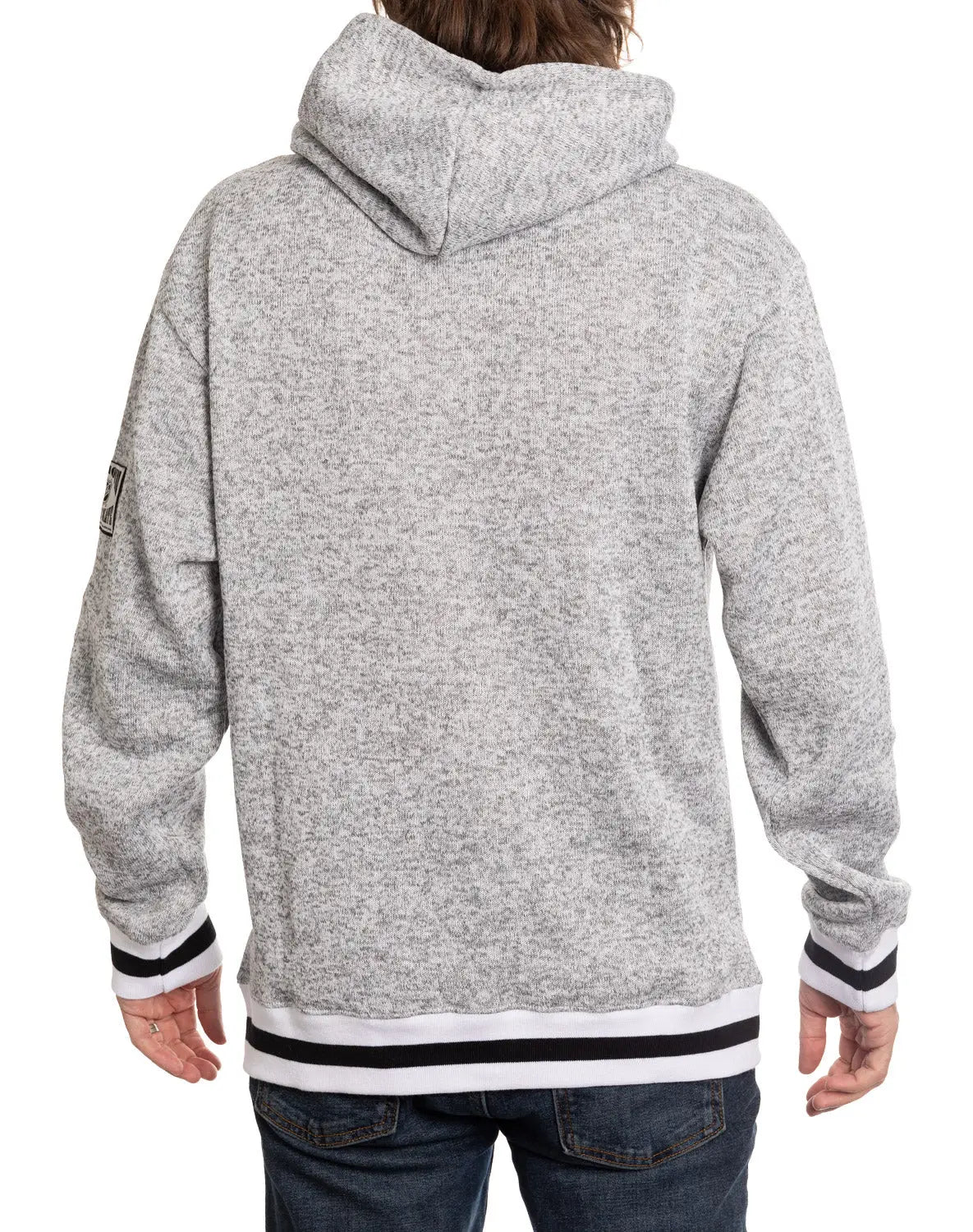 Calhoun Surf N' Skate Colorado Avalanche hoodie with a woven logo, featuring a soft muskoka-style chenille design on the back.