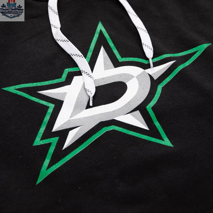 Dallas Stars varsity retro style hoodie by Calhoun Surf N' Skate, featuring team logo and classic design on soft fabric.