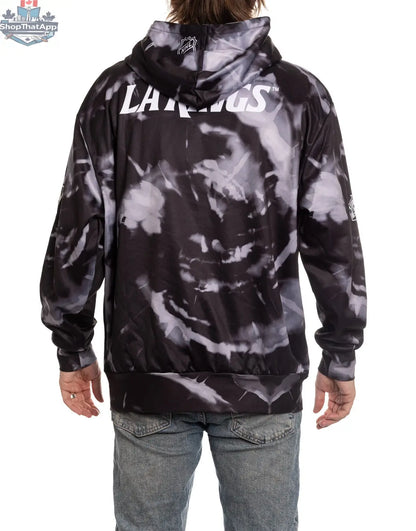 Los Angeles Kings hoodie by Calhoun Surf N' Skate featuring a sublimation design on the back, casual streetwear style.