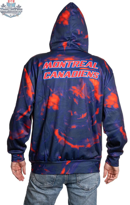 Montreal Canadiens hoodie with sublimation design, featuring team logo and vibrant graphics, by Calhoun Surf N' Skate.