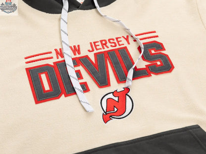 NHL New Jersey Devils unisex hoodie by Calhoun Surf N' Skate featuring retro reverse terry fabric and team logo design.