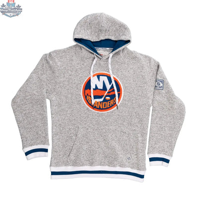 New York Islanders hoodie by Calhoun Surf N' Skate featuring a Muskoka-style premium chenille woven Islanders logo.
