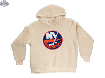 New York Islanders ladies hoodie with sherpa lining and premium chenille logo, casual warm hoodie by Calhoun Surf N' Skate