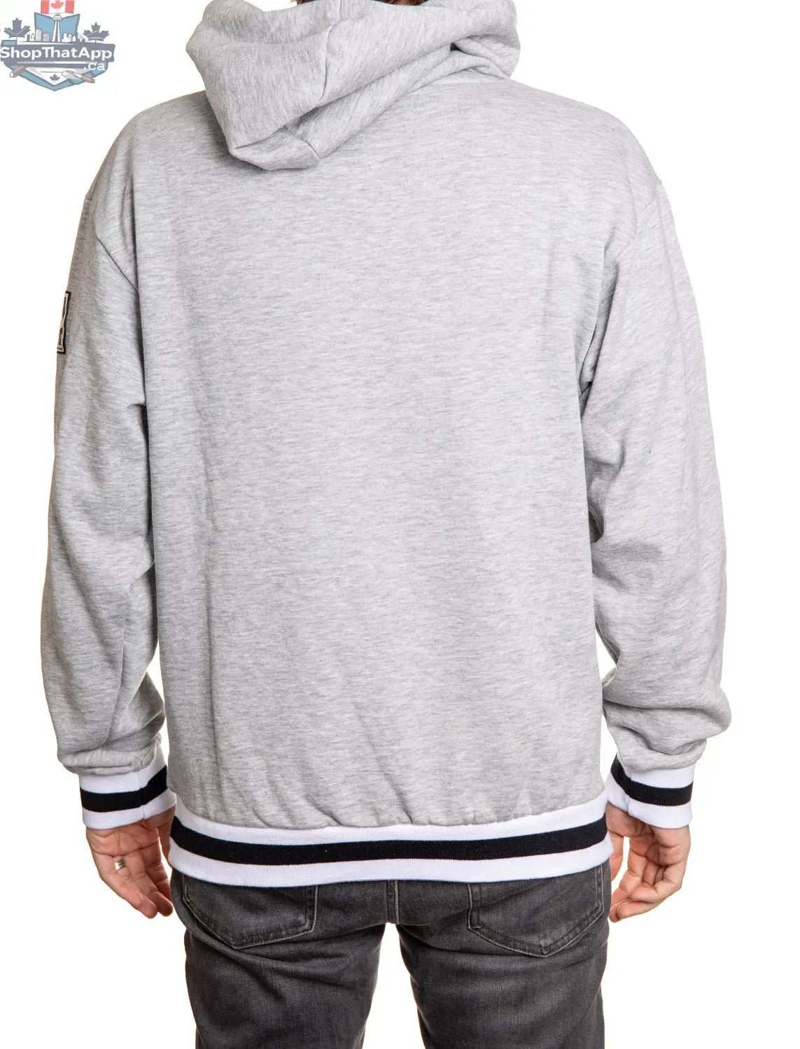 Pittsburgh Penguins hoodie with Muskoka style premium chenille woven logo, black and featuring team graphics by Calhoun Surf N' Skate