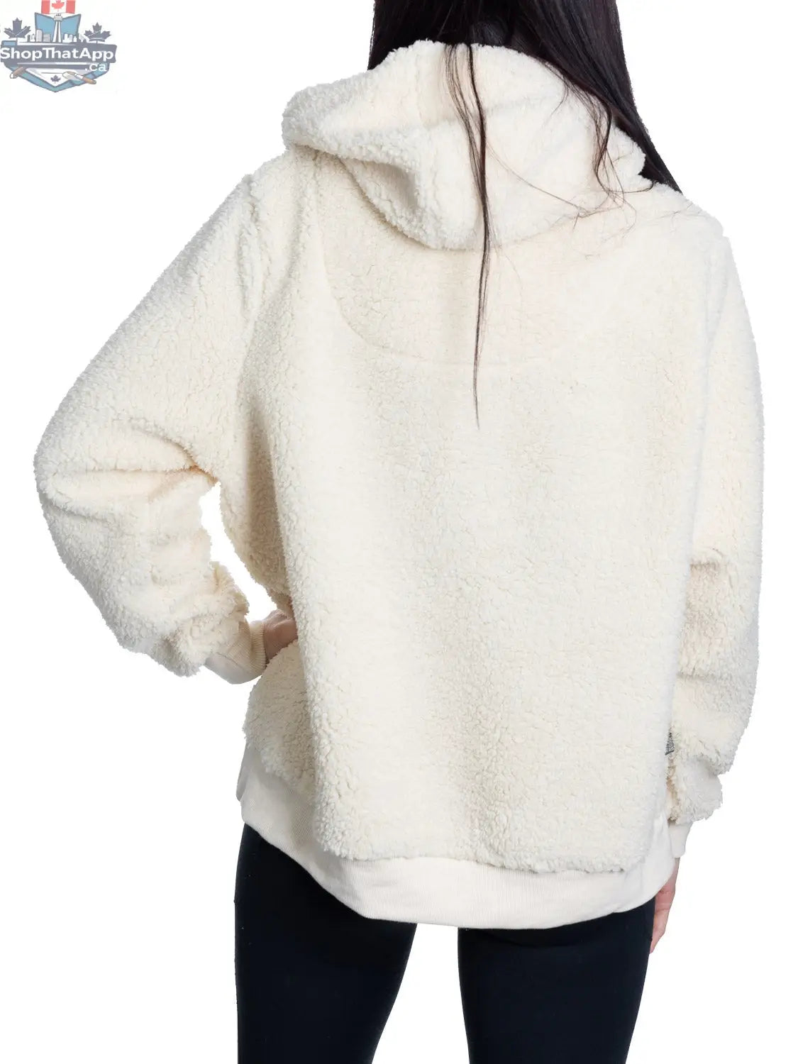 Ladies Pittsburgh Penguins Sherpa hoodie with premium chenille logo, cozy fleece material, and comfortable fit by Calhoun Surf N' Skate.