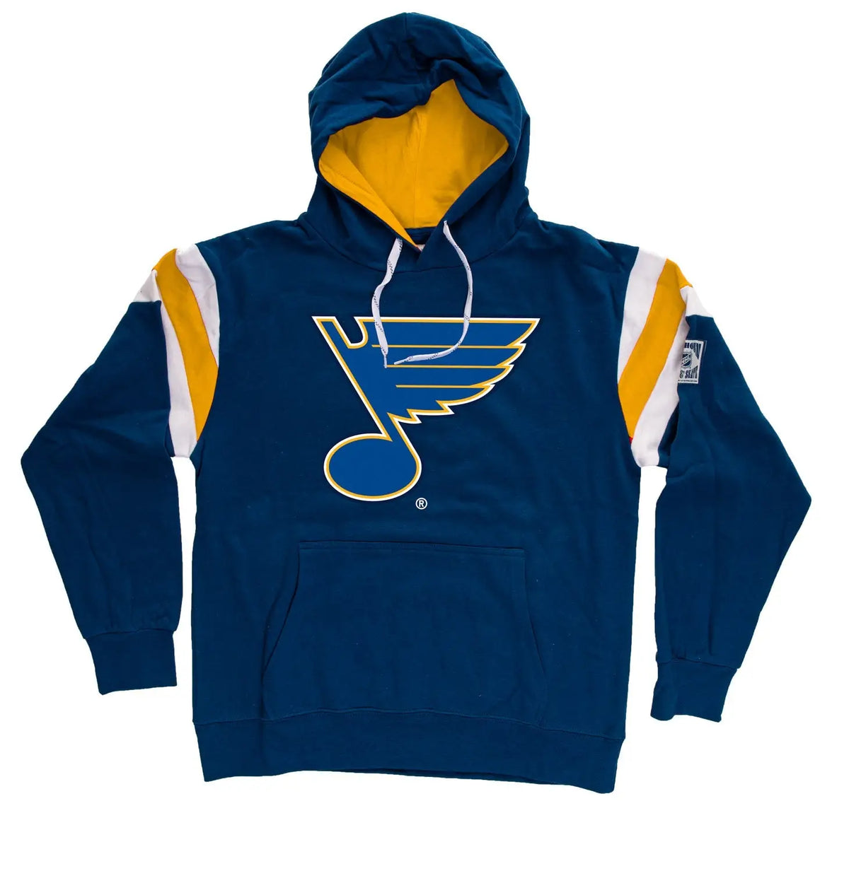Calhoun Surf N' Skate St. Louis Blues varsity hoodie with retro style, featuring team logo and comfortable fabric.