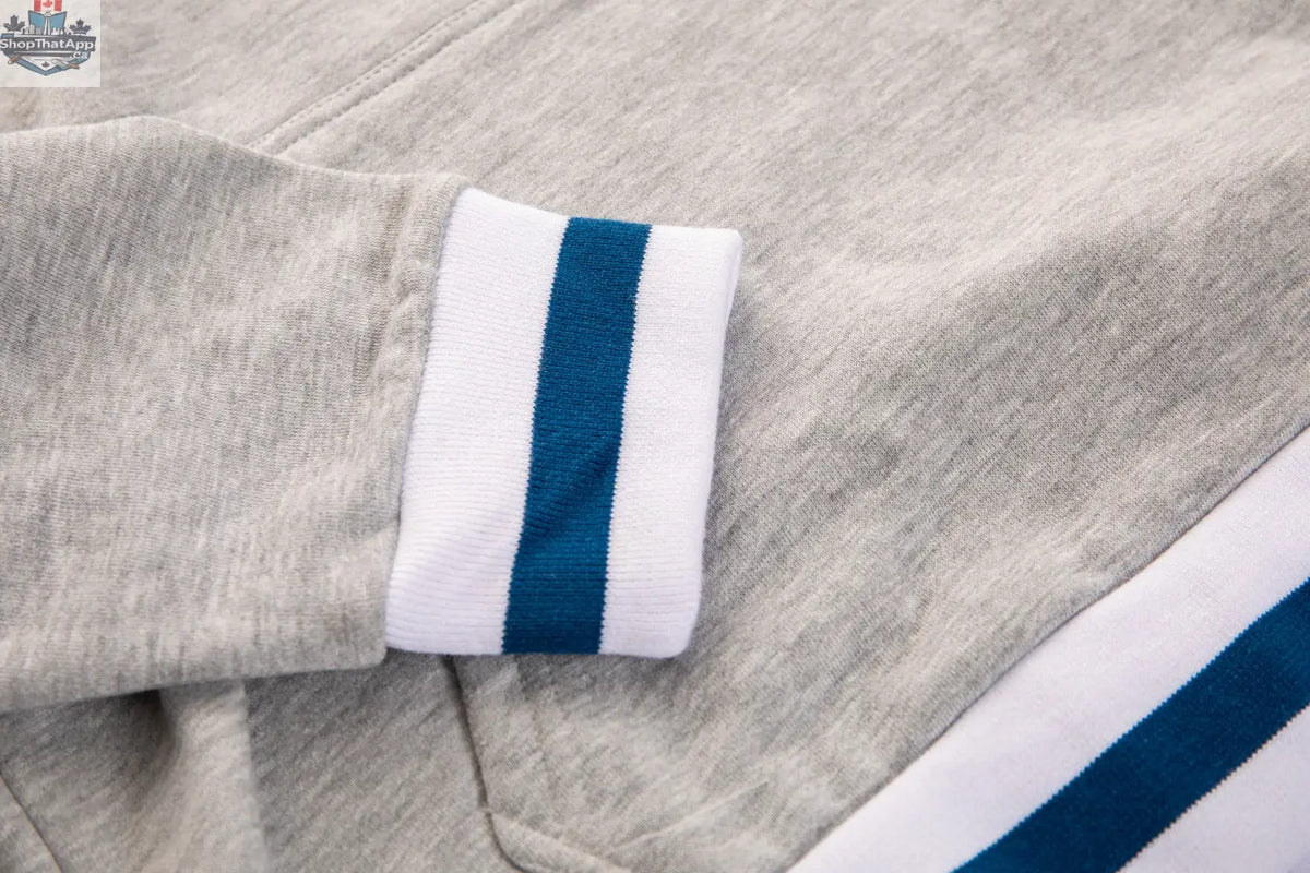 Blue Toronto Maple Leafs hoodie by Calhoun Surf N' Skate featuring Muskoka-style chenille woven logo and trim details.