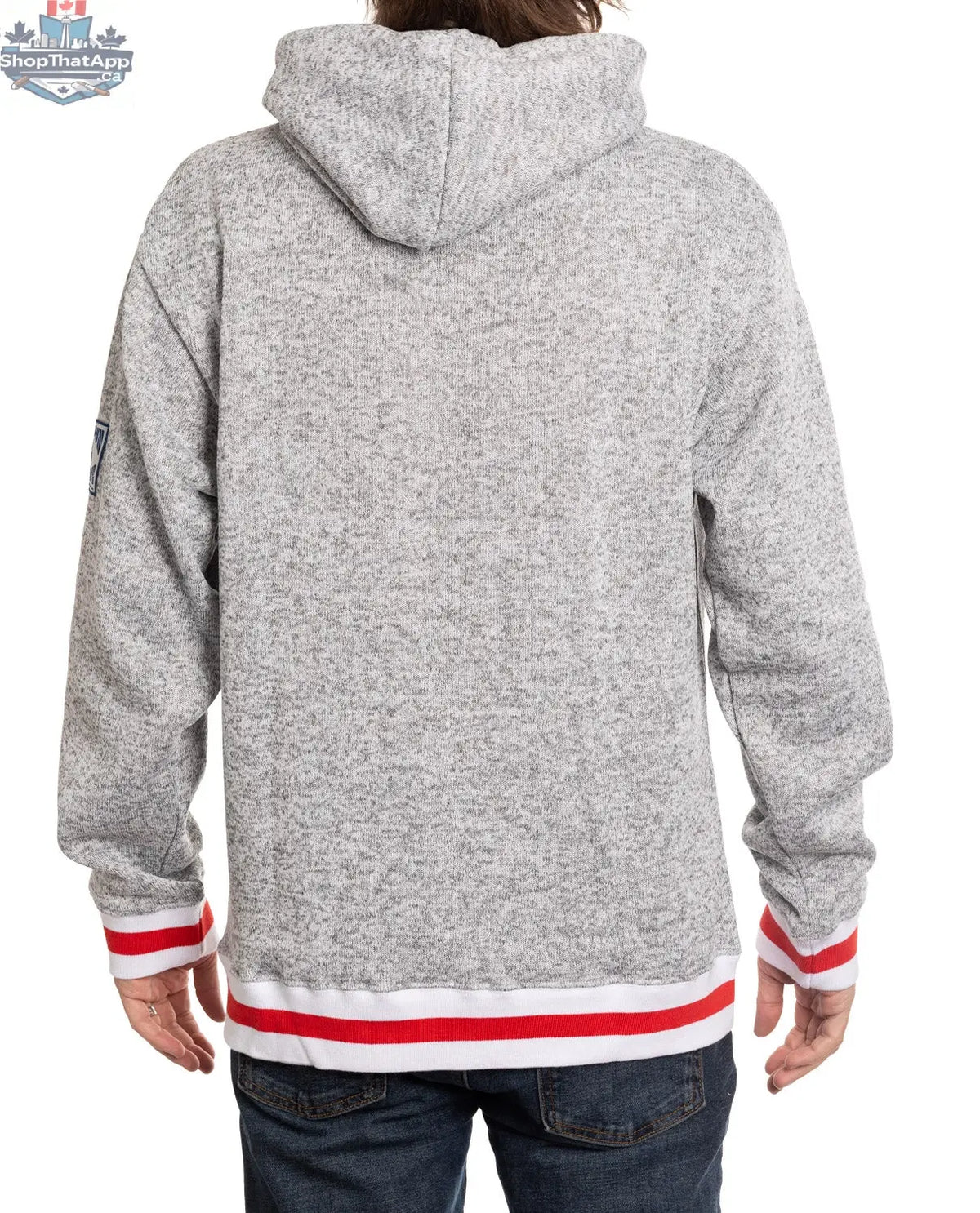 Washington Capitals hoodie by Calhoun Surf N' Skate featuring a woven chenille Capitals logo on the back.