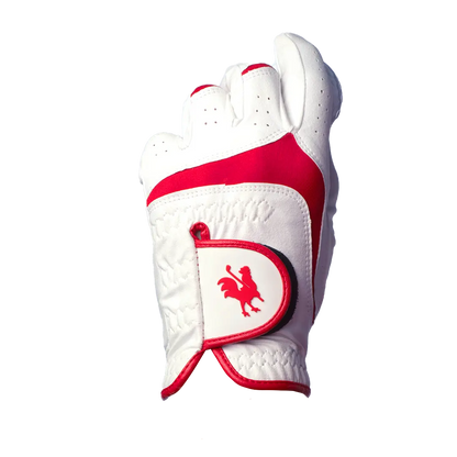 Canada Red Rooster Golf gloves featuring the Range Rooster logo, designed for comfortable golf play.