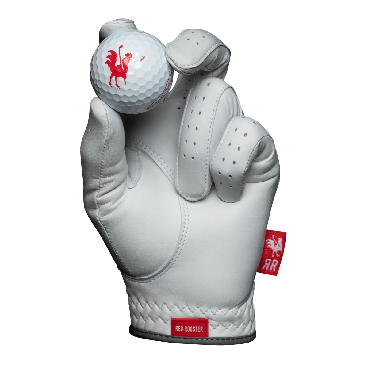 Pair of gardening gloves from Red Rooster Golf Inc., designed for handling Silkie chickens in backyard coops.
